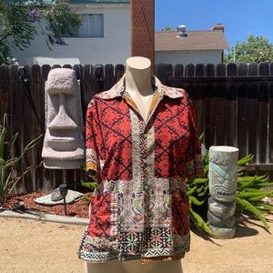 Vintage Red and Black Button Down Shirt